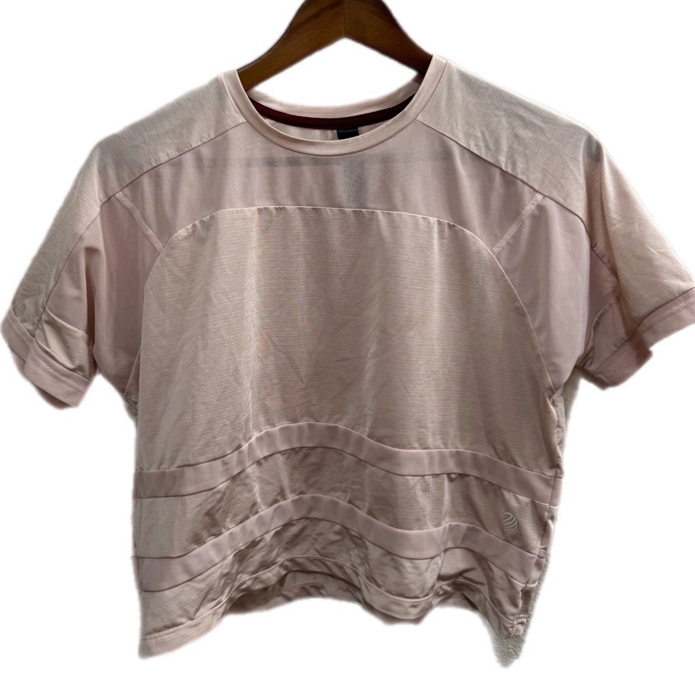 MPG Sport Mesh Panel Active‎ Top Womens Small Pink Excellent Short Sleeve Crop